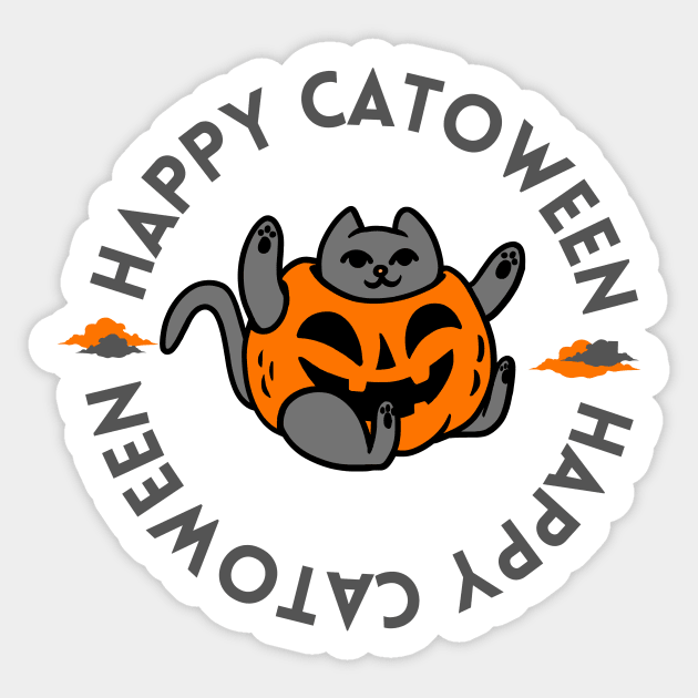 Happy Catoween Funny Halloween Kitty 2021 Sticker by WhatsDax